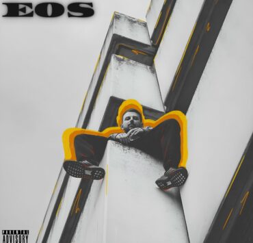 Cover von EOS. Schwarz-weiß Fotografie von Mrn808 mit gelbem Grafikdesign